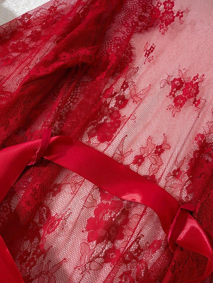 Nuisette rouge dentelle Saint-Valentin