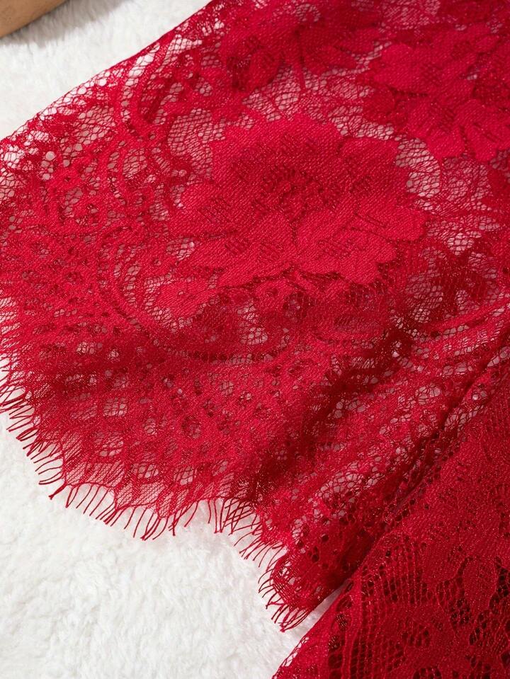 Nuisette rouge dentelle Saint-Valentin