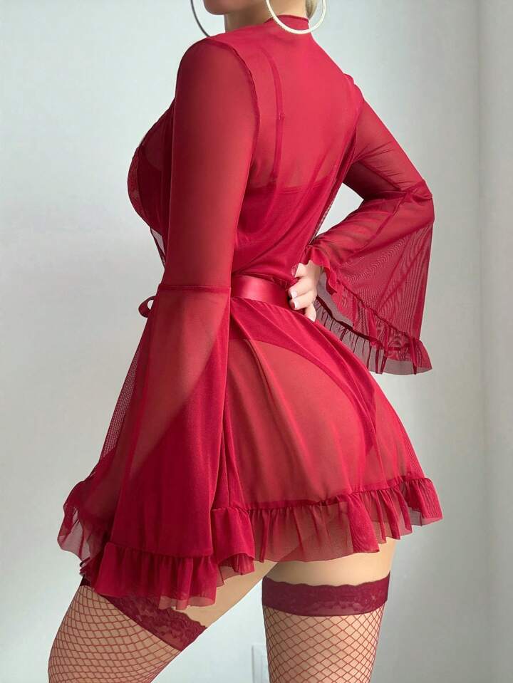 Ensemble 5 pièces avec body fendu et accessoires